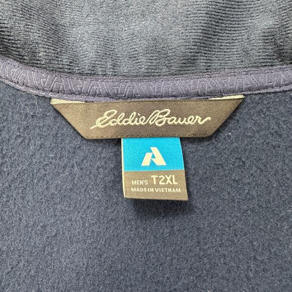 Eddie Bauer Jacket Mens T2XL Outpace Storm 1/2 Zip Fleece First Accent Navy Blue - Picture 9 of 13